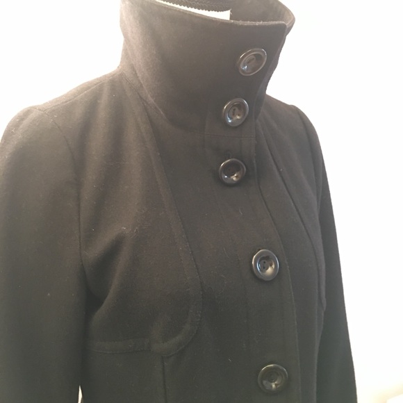 Hm turtleneck wool coat jacket black funnel - Picture 8 of 8